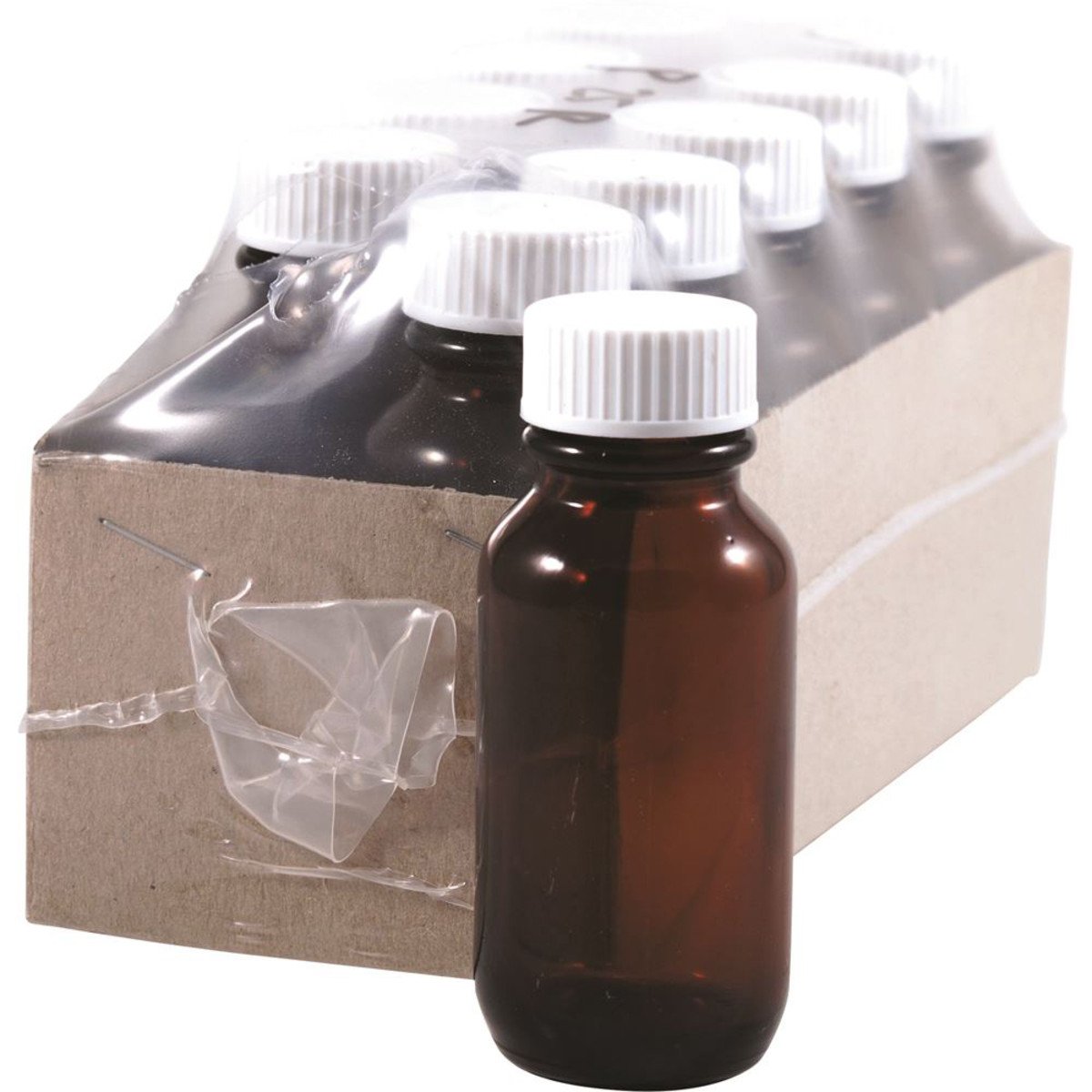 Bottle Glass Amber 25ml With Cap 10 Pack