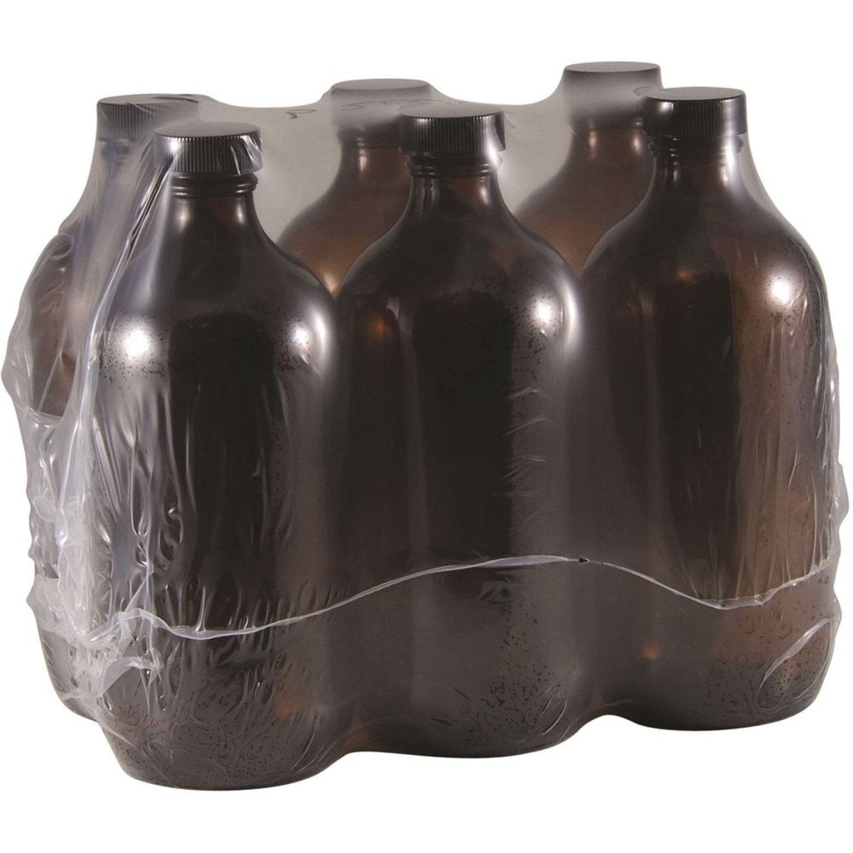 Bottle Glass Amber 500ml With Cap 6 Pack