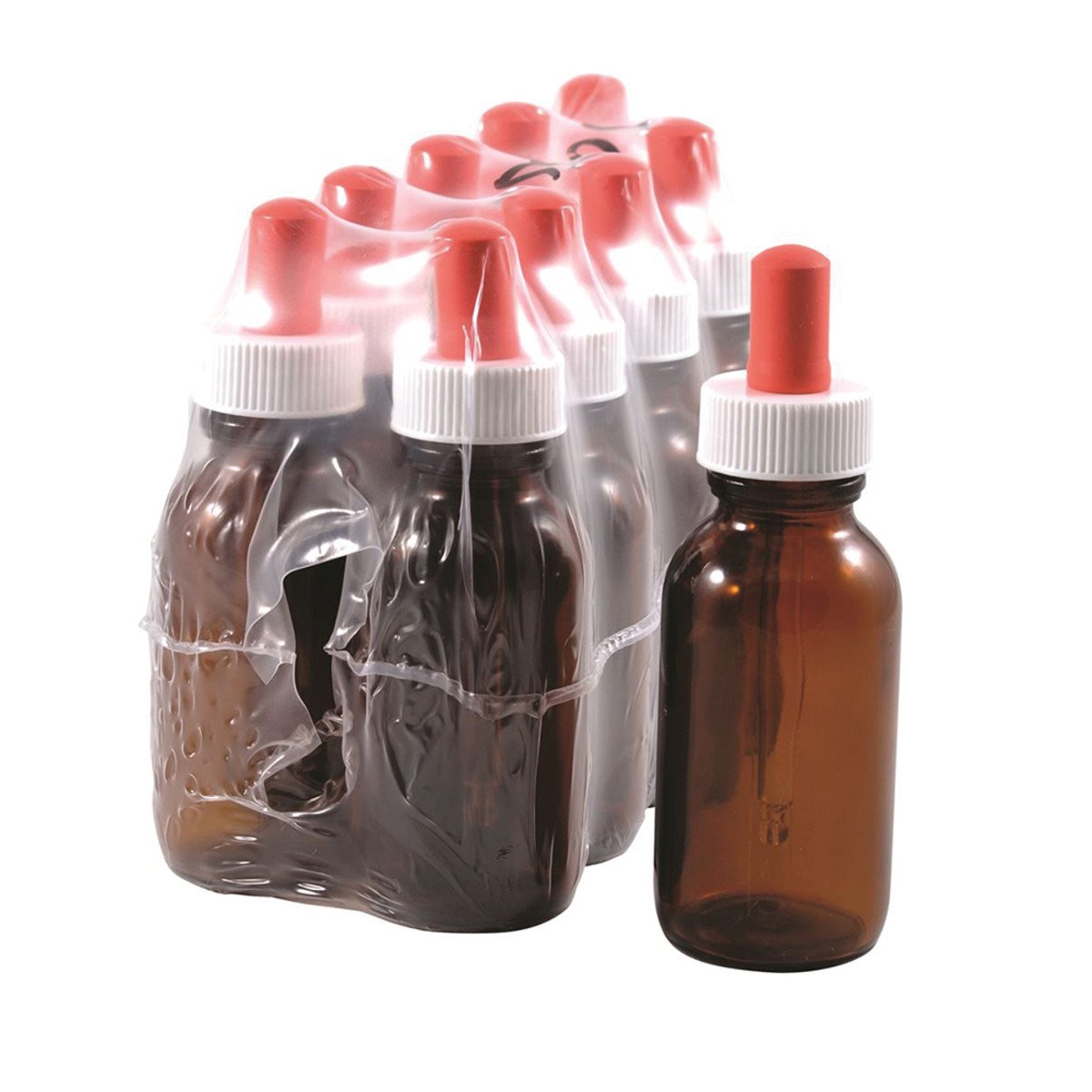 Bottle Glass Amber 50ml With Dropper 14 Pack