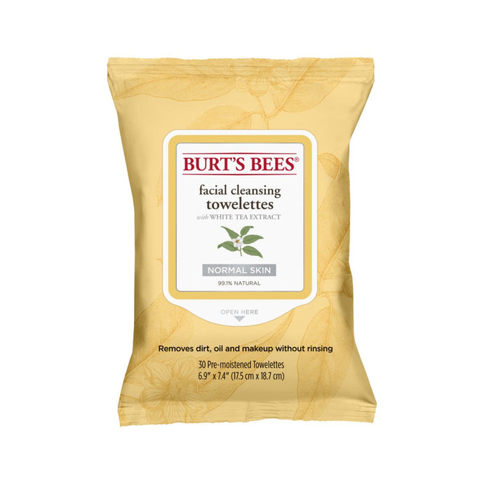 Burt'S Bees Facial Cleansing Towelettes With White Tea Extract x 30 Pack