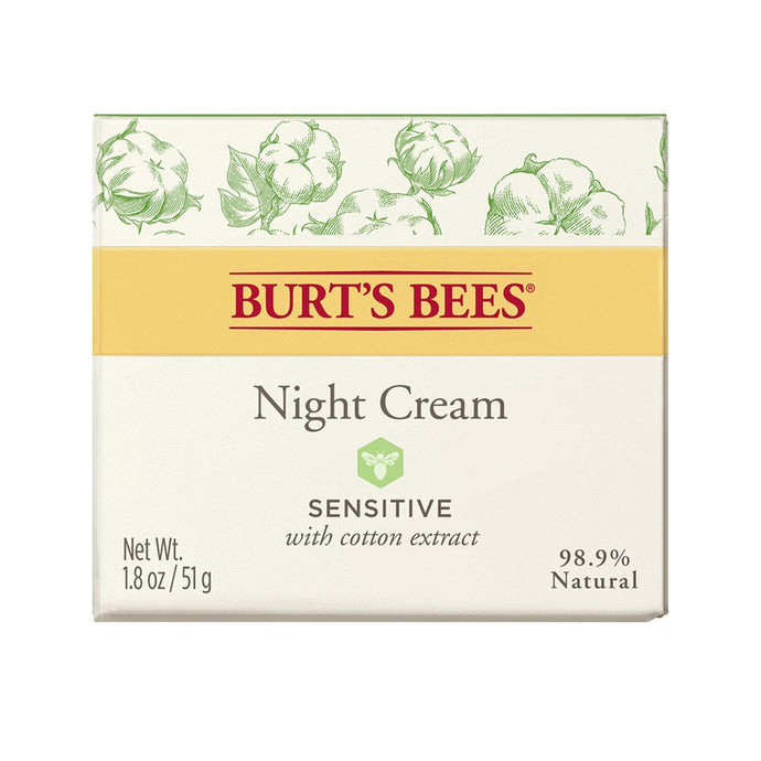 Burt'S Bees Sensitive Night Cream With Cotton Extract 50g