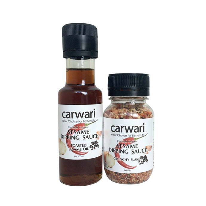 Carwari Org Sesame Dipping Sauce Flakes 65g And Oil 100ml (Shrink Wrapped Together)