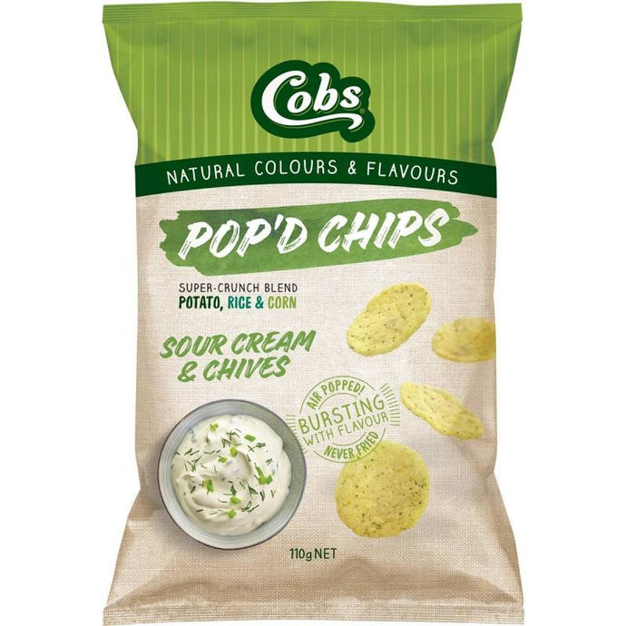 Cobs Pop'd Chips Sour Cream & Chive 110g