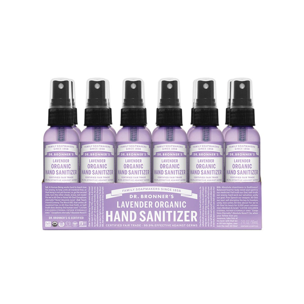 Dr.Bronner'S Organic Hand Sanitizer Lavender 59mlx12 Pack