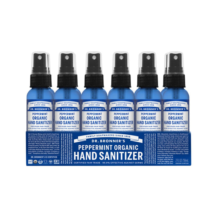 Dr.Bronner'S Organic Hand Sanitizer Peppermint 59mlx12 Pack