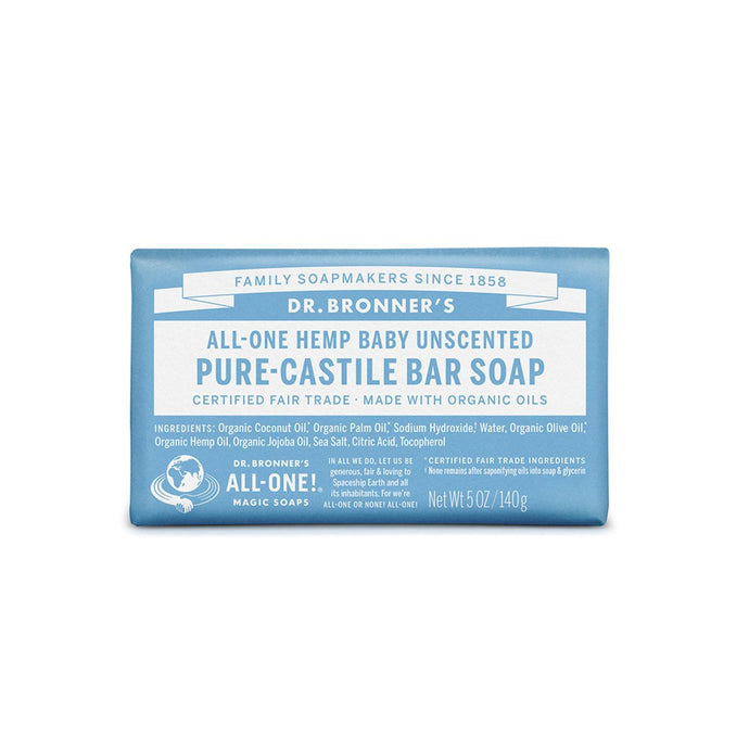 Dr.Bronner'S Pure-Castile Bar Soap (Hemp All-One) Baby Unscented 140g