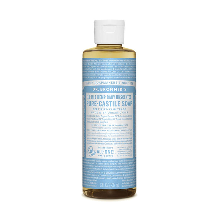 Dr.Bronner'S Pure-Castile Soap Liquid (Hemp 18-In-1) Baby Unscented 237ml