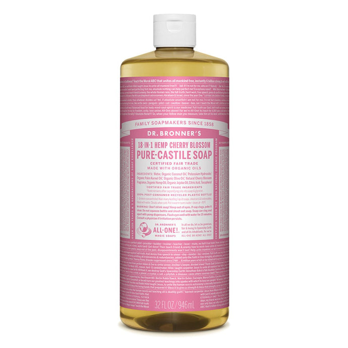 Dr.Bronner'S Pure-Castile Soap Liquid (Hemp 18-In-1) Cherry Blossom 946ml