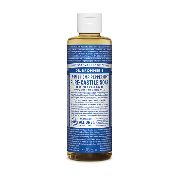 Dr.Bronner'S Pure-Castile Soap Liquid (Hemp 18-In-1) Peppermint 237ml