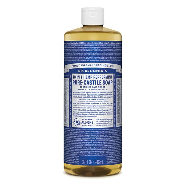 Dr.Bronner'S Pure-Castile Soap Liquid (Hemp 18-In-1) Peppermint 946ml
