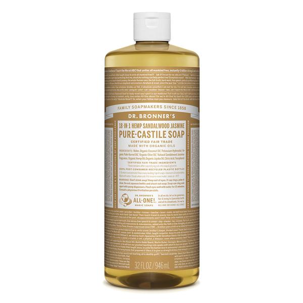 Dr.Bronner'S Pure-Castile Soap Liquid (Hemp 18-In-1) Sandalwood Jasmine 946ml