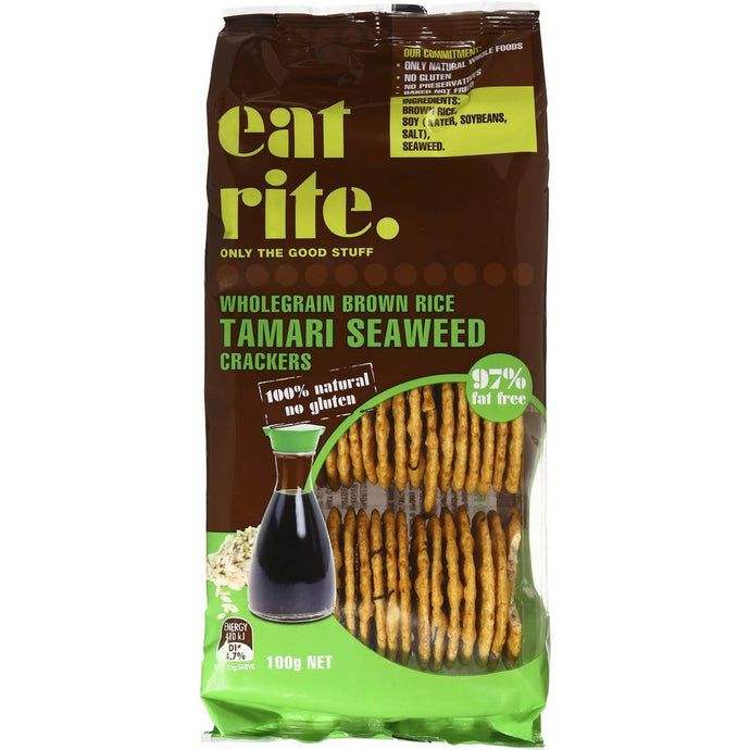 EatRite Brown Rice Crackers Tamari Sea 100g