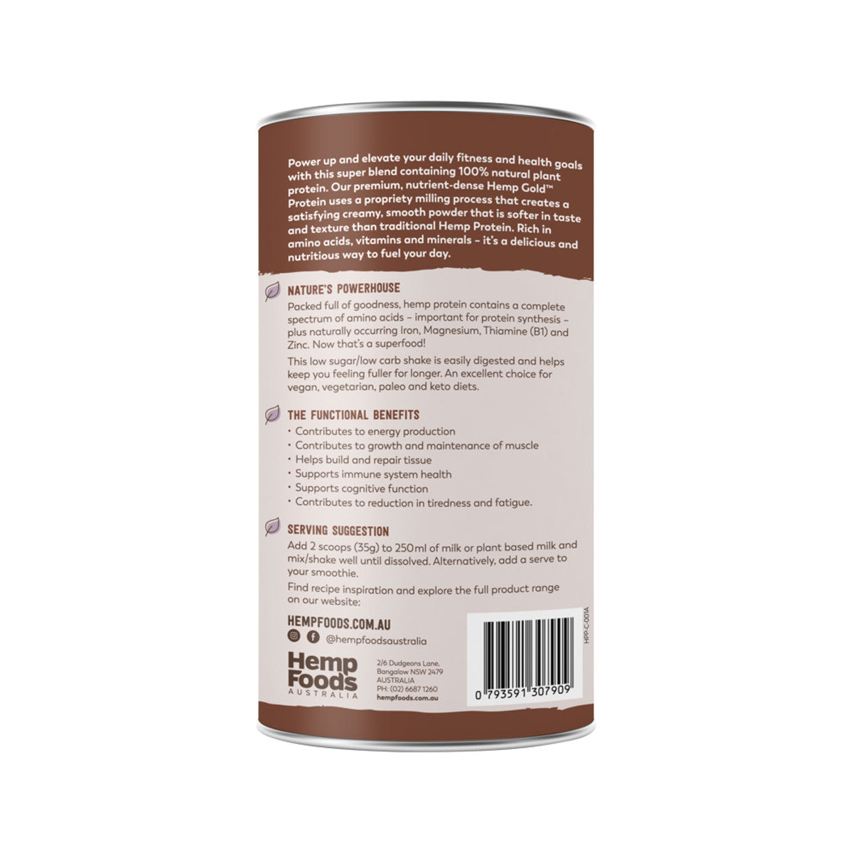 Essential Hemp Organic Hemp Protein Shake Chocolate 420g