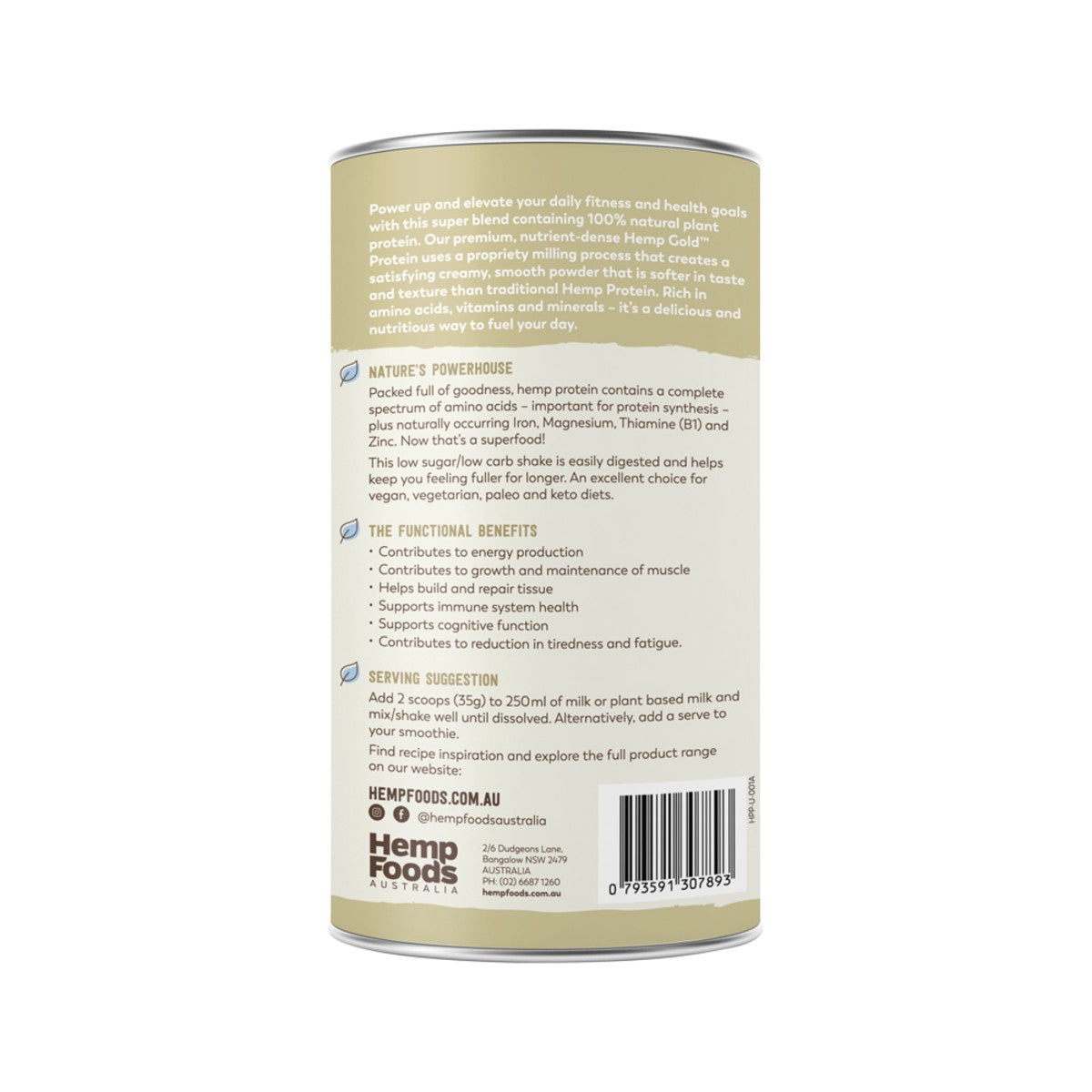 Essential Hemp Organic Hemp Protein Shake Natural 420g