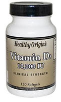 Healthy Origins Vitamin D3 10000 IU 120 Softgels