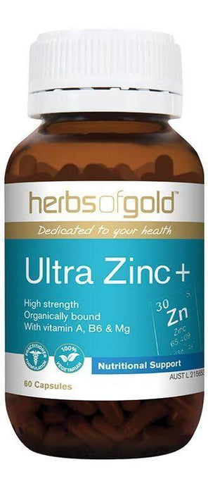 Herbs of Gold Ultra Zinc+ 60 Veggie Capsules