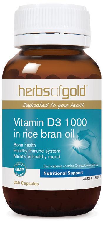 Herbs of Gold Vitamin D3 1000IU 240 Capsules