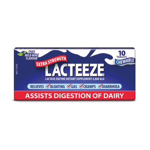 Lacteeze Extra Strength Chewable 10 Tablets