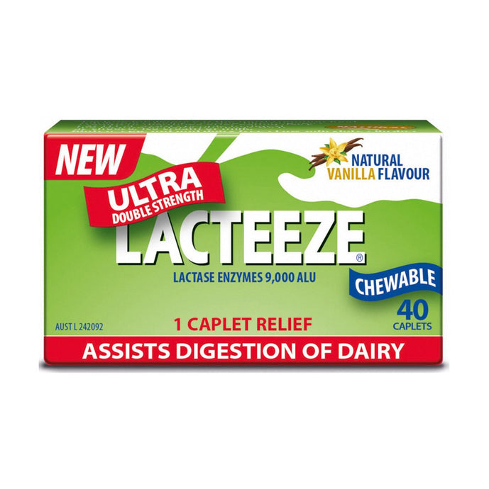 Lacteeze ultra Double Strength Chewable 40 Capsules