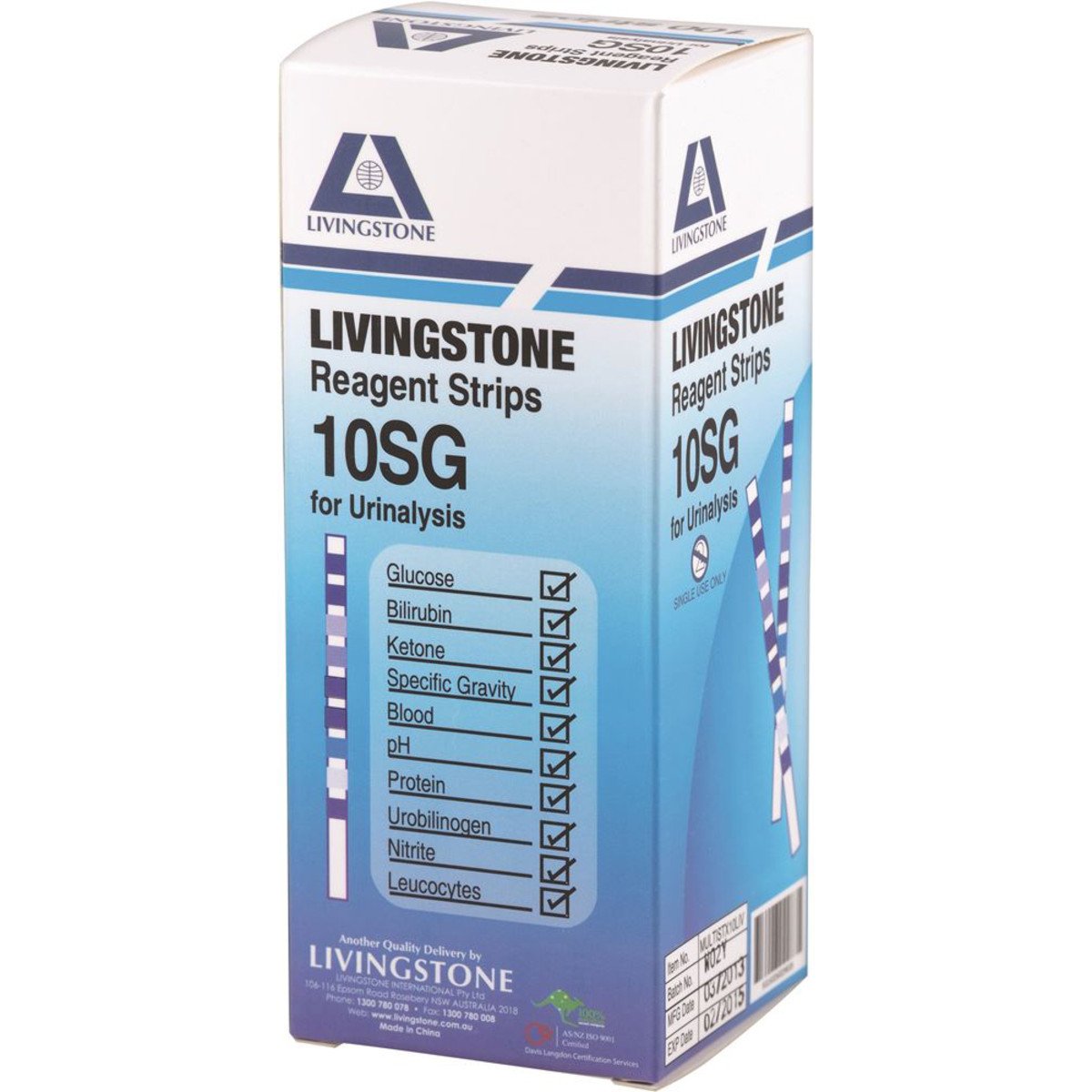 Livingstone Reagent Strips 10Sg (10 Tests) x 100 Pack