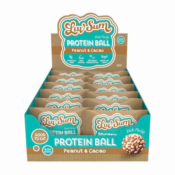 Luv Sum Protein Ball Peanut And Cacao 42g x 12 Display