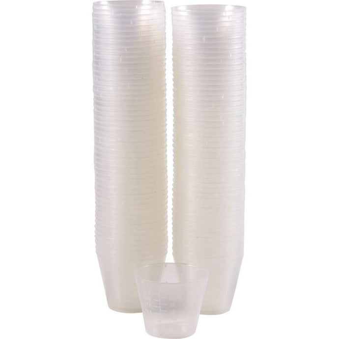 Plastic 30ml Measuring Cup x 100 Pack