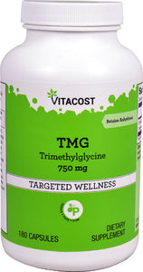 Vitacost TMG - Trimethylglycine (Betaine Anhydrous) 750mg 180 Capsules