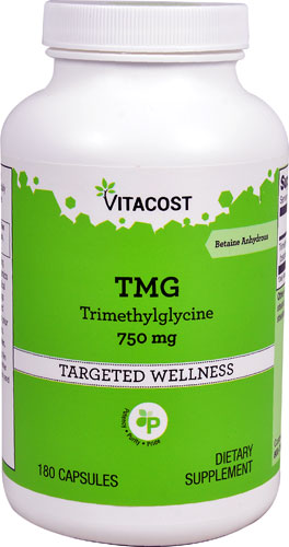 Vitacost TMG - Trimethylglycine (Betaine Anhydrous) 750mg 180 Capsules