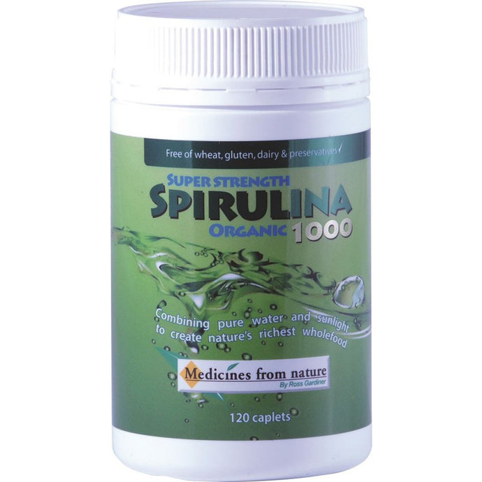 Medicines From Nature Super Strength Spirulina Organic 1000, 120 Capsules
