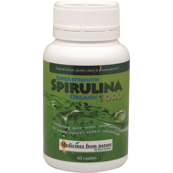 Medicines From Nature Super Strength Spirulina Organic 1000, 60 Capsules