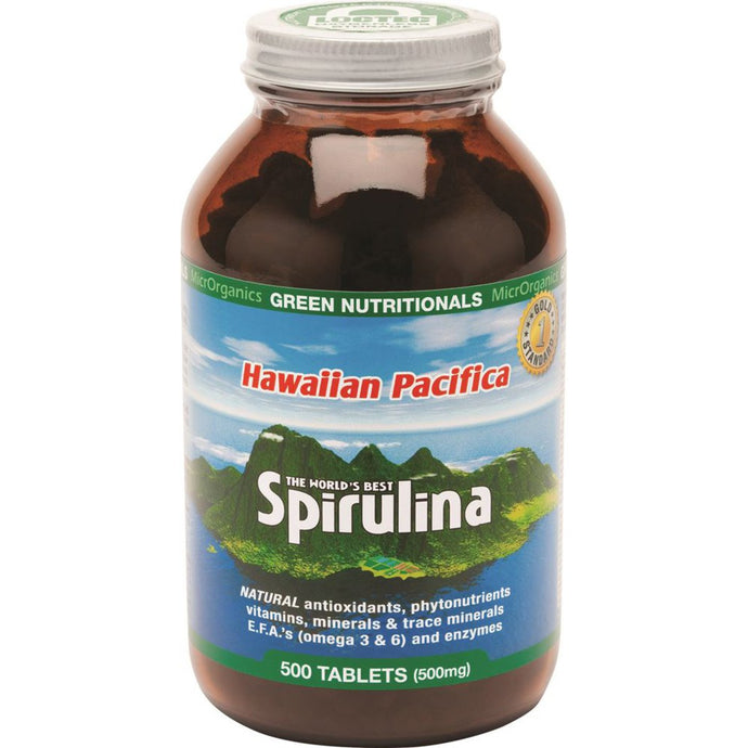 Microrganics Green Nutritionals Hawaiian Pacifica Spirulina 500Mg 500 Tablets