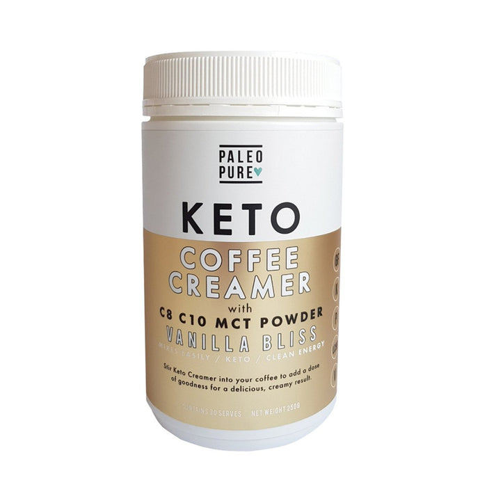 Paleo Pure Keto Coffee Creamer With C8 C10 Mct Powder Vanilla Bliss 250g