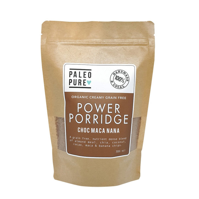 Paleo Pure Organic Creamy Grain Free Power Porridge Choc Maca Nana 300g
