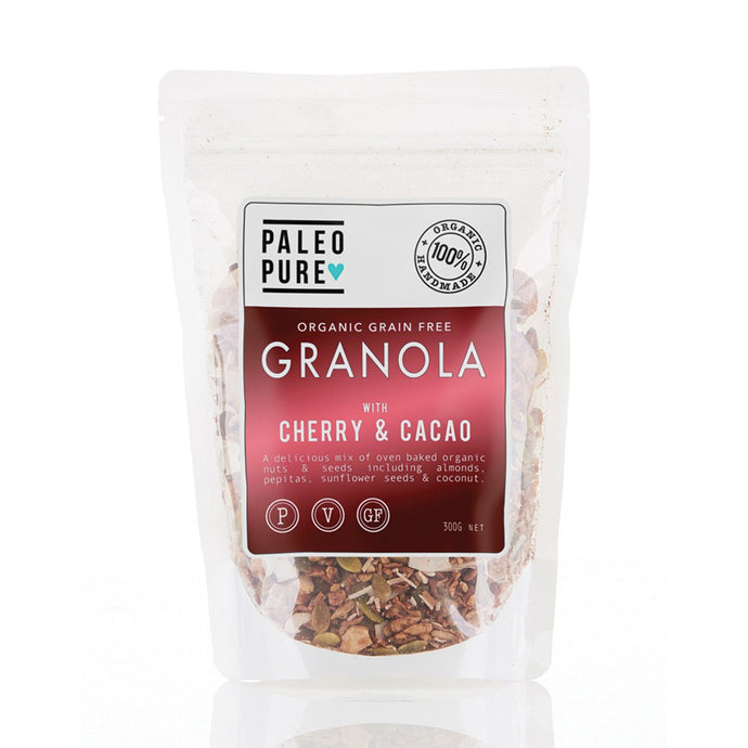Paleo Pure Organic Grain Free Granola With Cherry & Cacao 300g