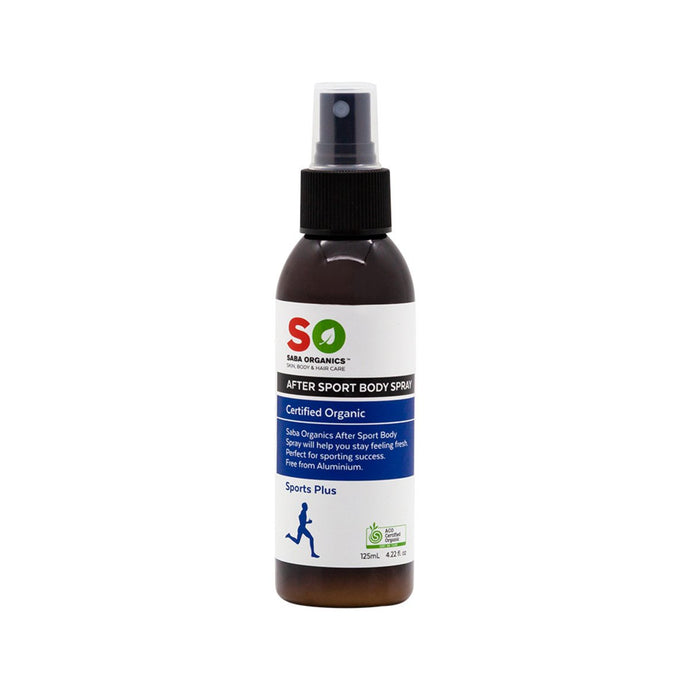Saba Organics Certified Organic After Sport Body Spray Sports Plus 125ml