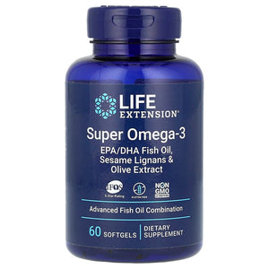 Life Extension, Super Omega-3, EPA/DHA Fish Oil, Sesame Lignans & Olive Extract, 60 Softgels