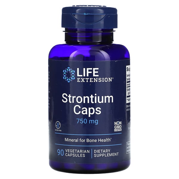 Life Extension Strontium Caps Mineral for Bone Health 750mg 90 Vegetarian Capsules