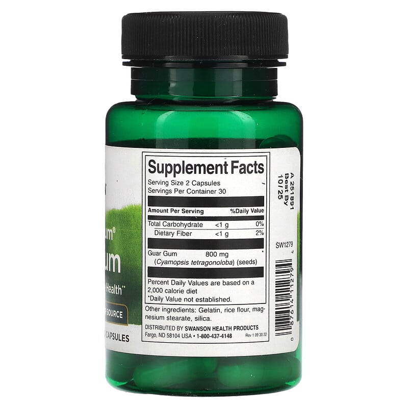 Swanson, Full Spectrum Guar Gum, 400 mg, 60 Capsules