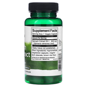Swanson GreenFoods Formulas Spinach Leaf Extract 20:1 650mg 60 Veggie Capsules