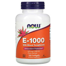 Load image into Gallery viewer, NOW Foods, E-1000 with Mixed Tocopherols, 670 mg (1,000 IU), 100 Softgels