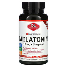 Load image into Gallery viewer, Olympian Labs, Melatonin, Time Release, 10 mg, 60 Vegan Tablets
