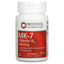 Load image into Gallery viewer, Protocol for Life Balance, MK-7 Vitamin K2, 160 mcg, 60 Tablets