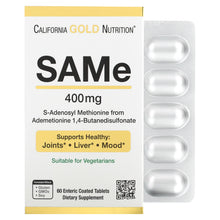 Load image into Gallery viewer, California Gold Nutrition, SAMe (Butanedisulfonate), 400 mg, 60 Enteric Coated Tablets