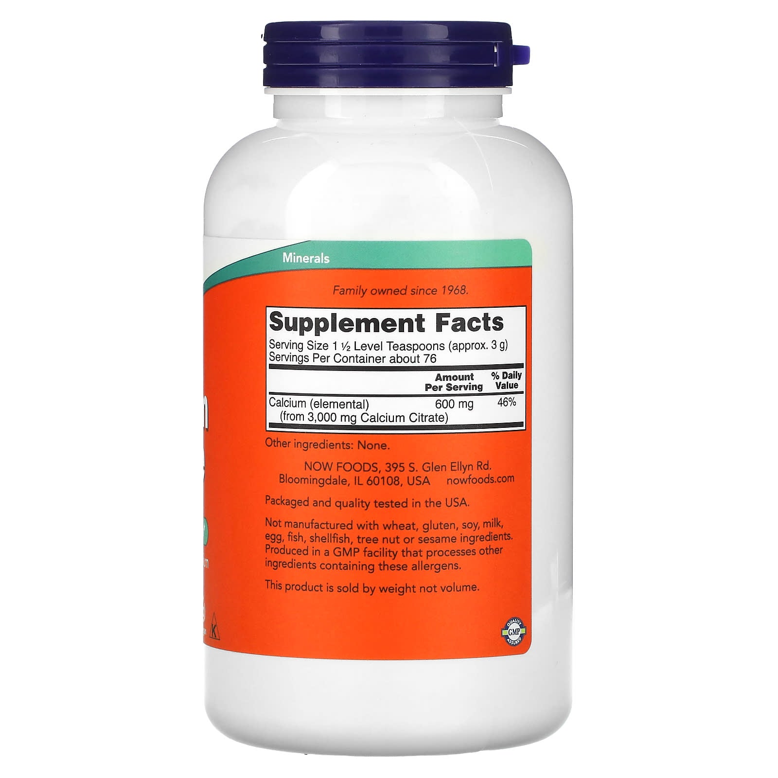 Now Foods Calcium Citrate 100% Pure Powder 8 oz (227g)