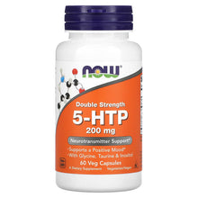 Load image into Gallery viewer, NOW Foods, 5-HTP, Double Strength, 200 mg, 60 Veg Capsules