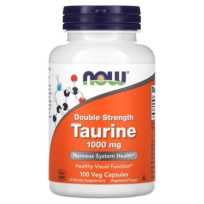 Now Foods Taurine Double Strength 1000mg 100 Capsules