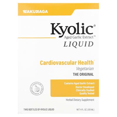 Kyolic Aged Garlic Extract Cardiovascular Liquid 2 Bottles 60 ml 2 fl oz Each