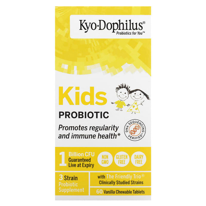 Kyolic, Kids Probiotic, Vanilla, 60 Chewable Tablets - short date Dec 2024