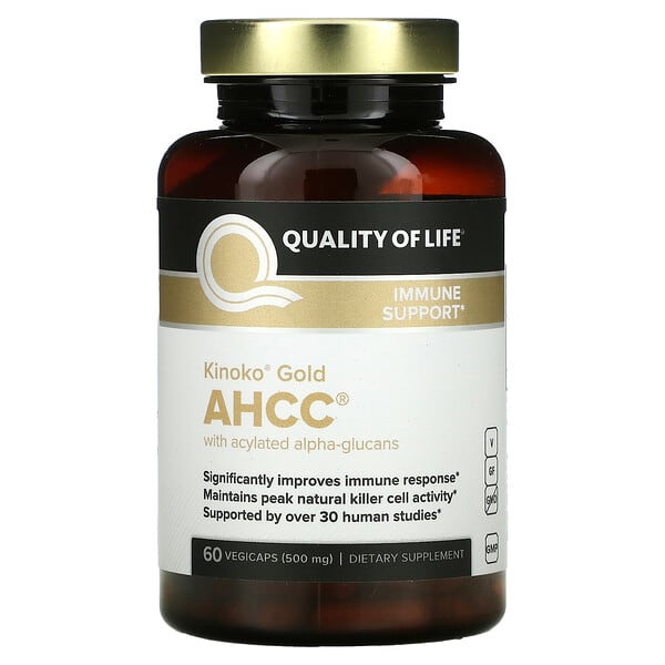 Quality of Life Labs, Kinoko Gold AHCC with Acylated Alpha-Glucans, 60 Vegicaps