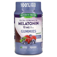 Load image into Gallery viewer, Nature&#39;s Truth, Extra Strength Melatonin, Natural Berry, 10 mg, 70 Vegan Gummies